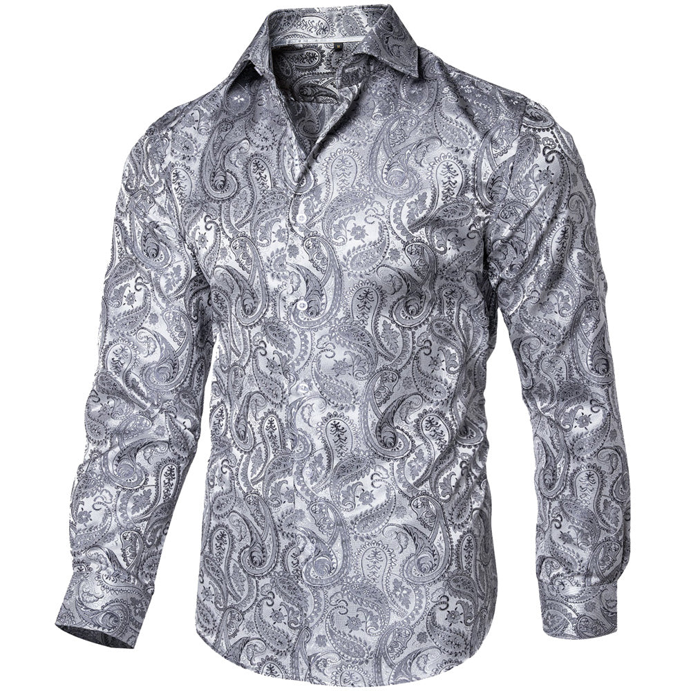 Bagazio Luxury Print Paisley Men's Dress Shirt – haroldpeners
