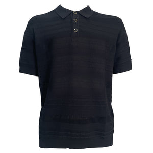 Prestige Men's Line Textured Knit Short Sleeve Polo CMK-207