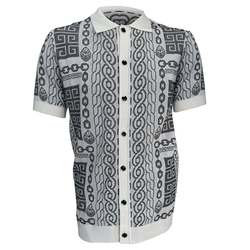 Short Sleeve Revere Oversized Bandana Shirt