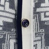 Prestige Men's Textured Knit Tetris Design Short Sleeve Polo CMK-281
