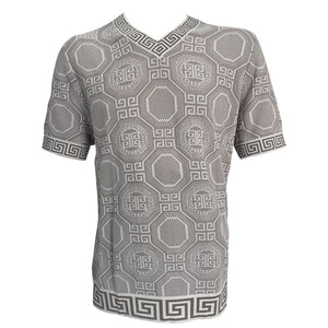Prestige Men's V Neck Greek Octagon Knit Shirt CMK-283