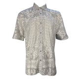 Prestige Men's Lace Greek Printed Metallic Short Sleeve Shirt LACE-520