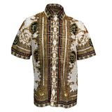 Prestige Men's Short Sleeve Lace Greek Moulding Design Dress Shirt LACE-300